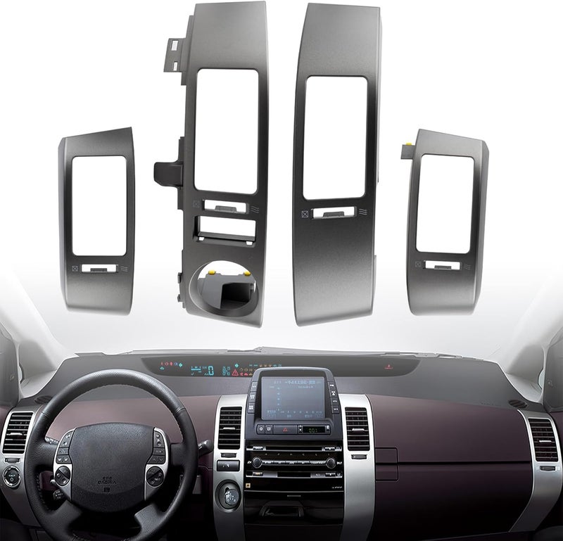 OVANOH 4PCS Center A/C Dash Air Vent Trim Panel Dashboard Cover Compatible For Toyota Prius 1.5L 2004-2009 Air Vent Outlet Left and Right Side Replaces 5568047020 5567047060 - Image 1